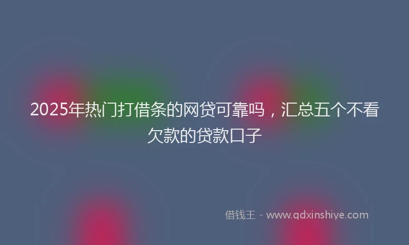 2025年热门打借条的网贷可靠吗，汇总五个不看欠款的贷款口子