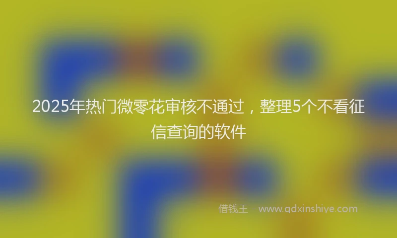 2025年热门微零花审核不通过，整理5个不看征信查询的软件