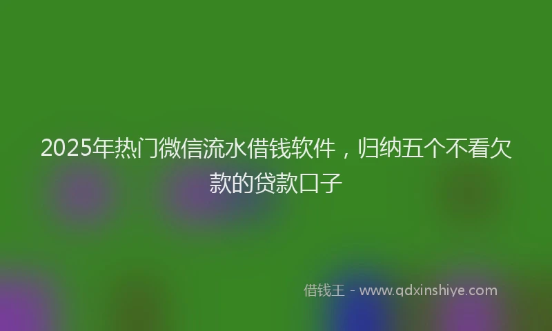 2025年热门微信流水借钱软件，归纳五个不看欠款的贷款口子