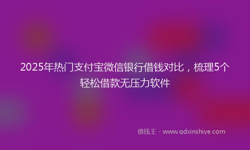 2025年热门支付宝微信银行借钱对比，梳理5个轻松借款无压力软件