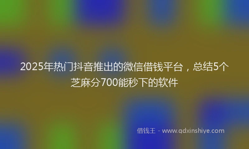 2025年热门抖音推出的微信借钱平台，总结5个芝麻分700能秒下的软件