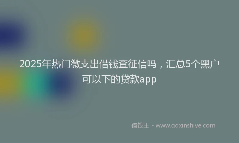 2025年热门微支出借钱查征信吗，汇总5个黑户可以下的贷款app