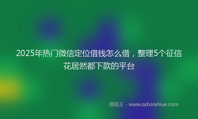 2025年热门微信定位借钱怎么借，整理5个征信花居然都下款的平台