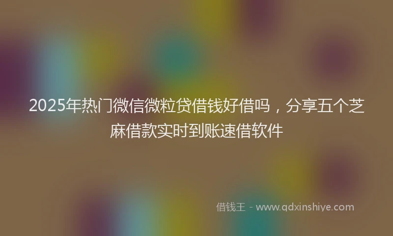 2025年热门微信微粒贷借钱好借吗，分享五个芝麻借款实时到账速借软件