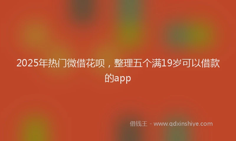2025年热门微借花呗，整理五个满19岁可以借款的app