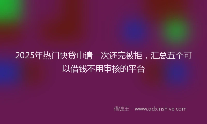 2025年热门快贷申请一次还完被拒，汇总五个可以借钱不用审核的平台