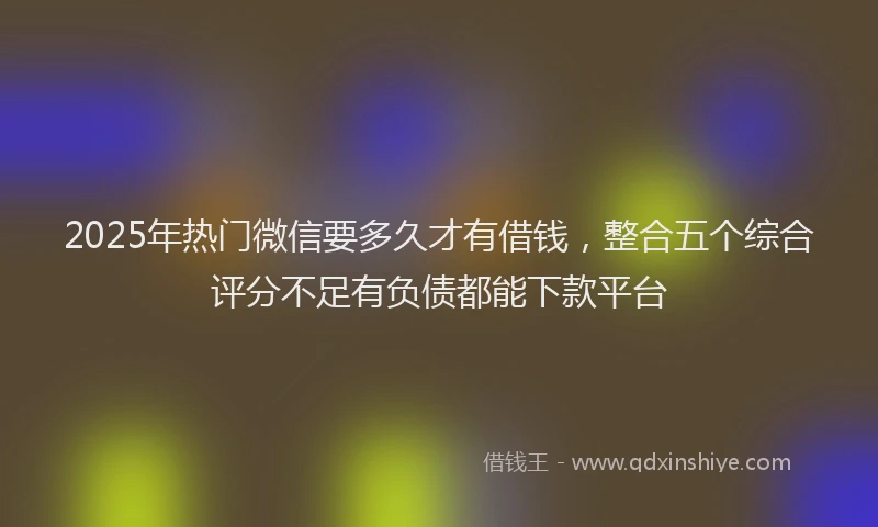 2025年热门微信要多久才有借钱，整合五个综合评分不足有负债都能下款平台