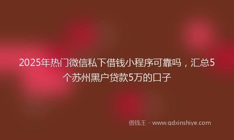 2025年热门微信私下借钱小程序可靠吗，汇总5个苏州黑户贷款5万的口子