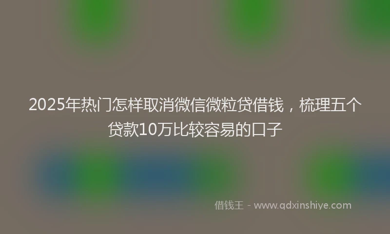 2025年热门怎样取消微信微粒贷借钱，梳理五个贷款10万比较容易的口子