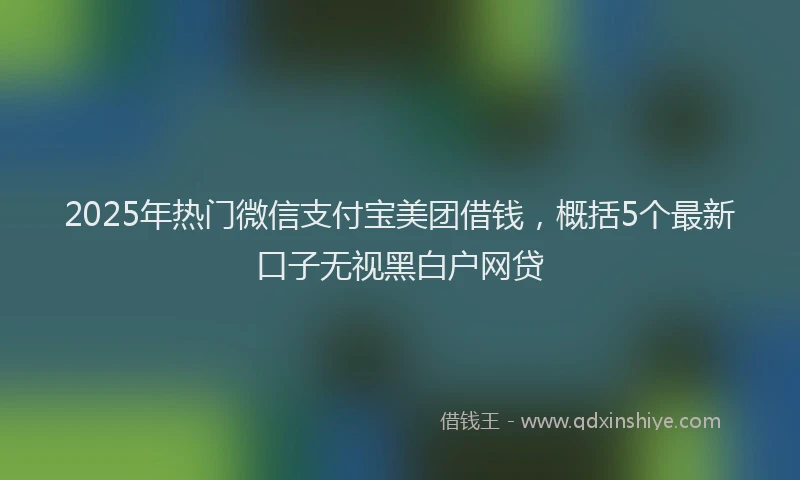 2025年热门微信支付宝美团借钱，概括5个最新口子无视黑白户网贷