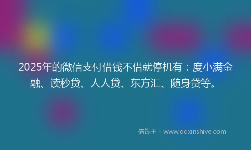 2025年的微信支付借钱不借就停机有：度小满金融、读秒贷、人人贷、东方汇、随身贷等。