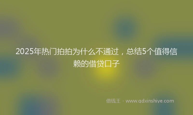 2025年热门拍拍为什么不通过，总结5个值得信赖的借贷口子
