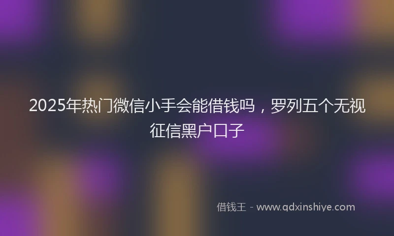 2025年热门微信小手会能借钱吗，罗列五个无视征信黑户口子