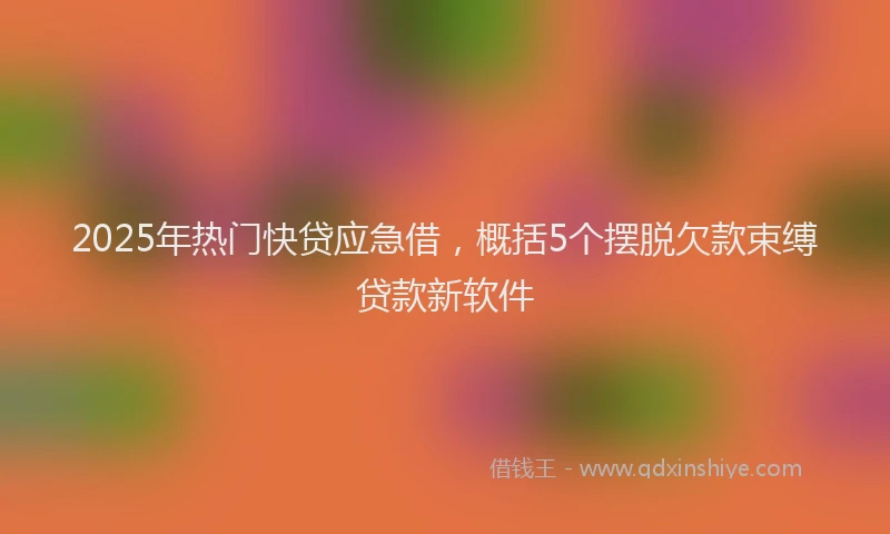 2025年热门快贷应急借，概括5个摆脱欠款束缚贷款新软件