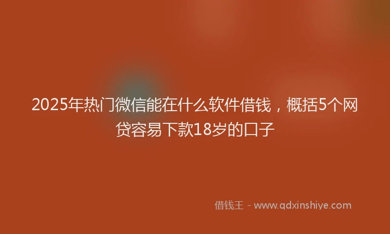 2025年热门微信能在什么软件借钱，概括5个网贷容易下款18岁的口子