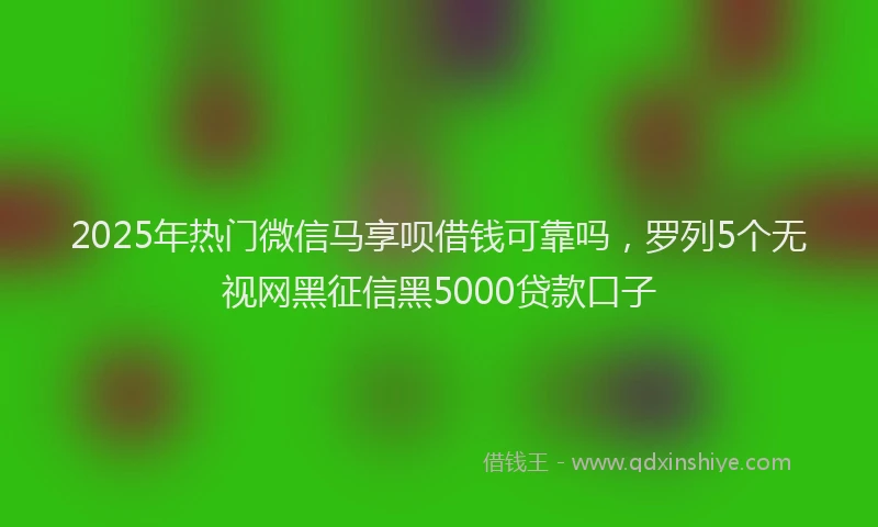 2025年热门微信马享呗借钱可靠吗，罗列5个无视网黑征信黑5000贷款口子