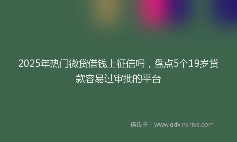 2025年热门微贷借钱上征信吗，盘点5个19岁贷款容易过审批的平台
