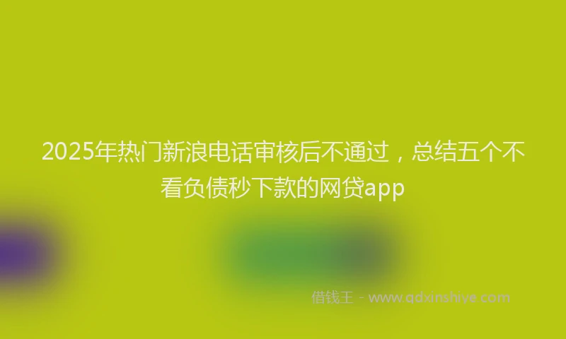 2025年热门新浪电话审核后不通过，总结五个不看负债秒下款的网贷app