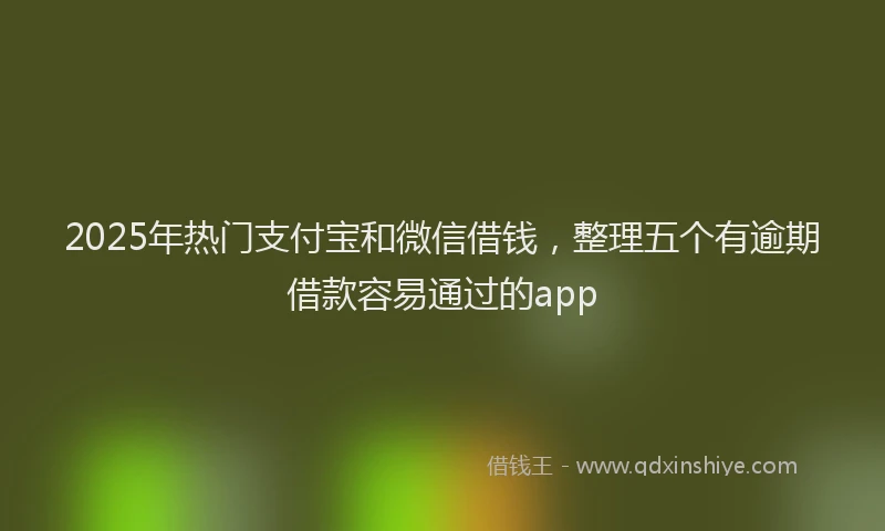 2025年热门支付宝和微信借钱，整理五个有逾期借款容易通过的app