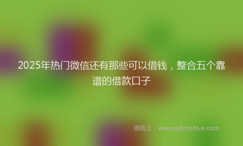 2025年热门微信还有那些可以借钱，整合五个靠谱的借款口子