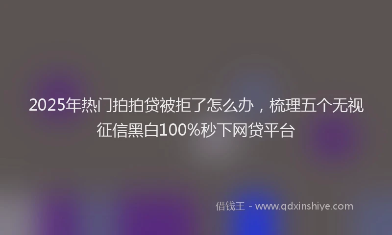 2025年热门拍拍贷被拒了怎么办，梳理五个无视征信黑白100%秒下网贷平台