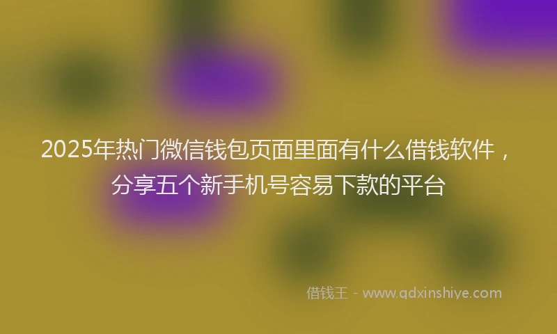 2025年热门微信钱包页面里面有什么借钱软件，分享五个新手机号容易下款的平台