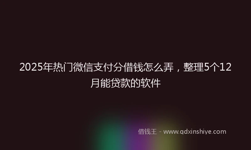 2025年热门微信支付分借钱怎么弄，整理5个12月能贷款的软件