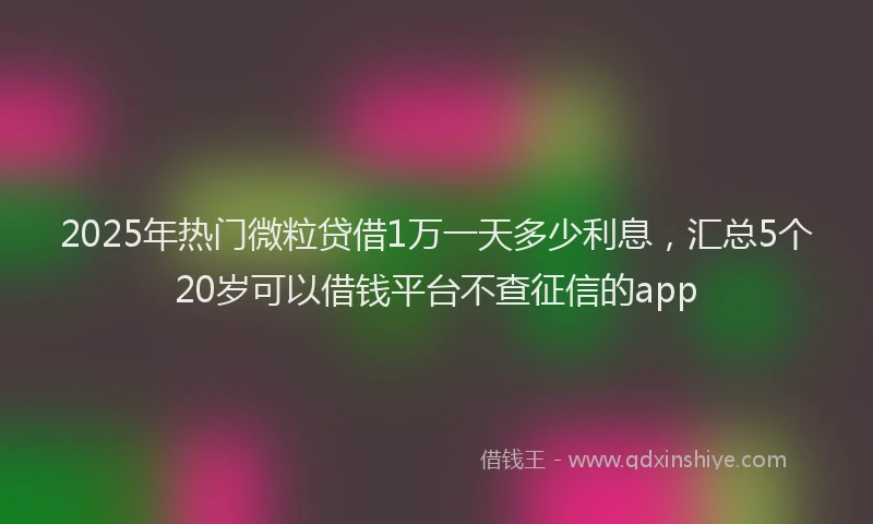 2025年热门微粒贷借1万一天多少利息，汇总5个20岁可以借钱平台不查征信的app