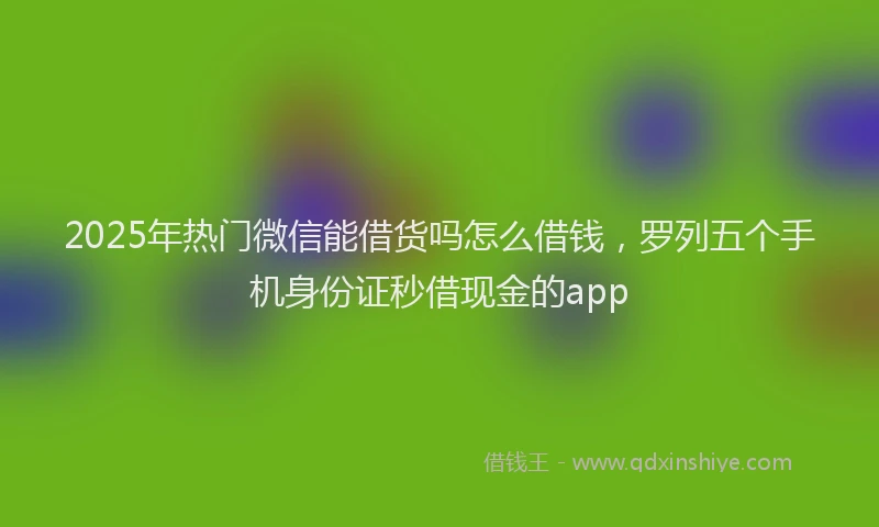 2025年热门微信能借货吗怎么借钱，罗列五个手机身份证秒借现金的app