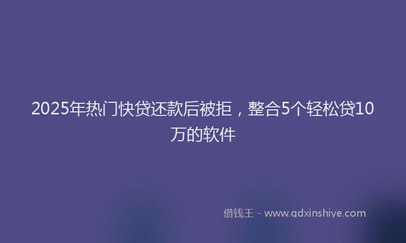 2025年热门快贷还款后被拒，整合5个轻松贷10万的软件