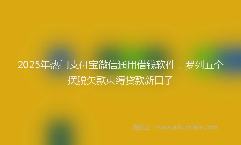 2025年热门支付宝微信通用借钱软件，罗列五个摆脱欠款束缚贷款新口子
