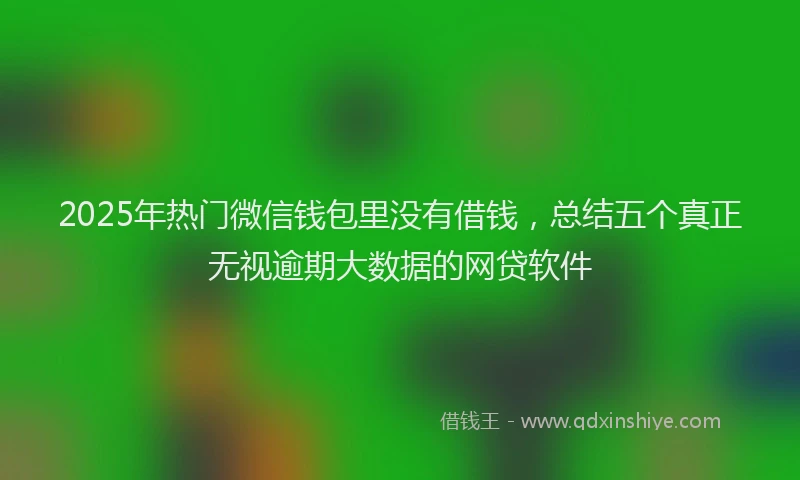 2025年热门微信钱包里没有借钱，总结五个真正无视逾期大数据的网贷软件