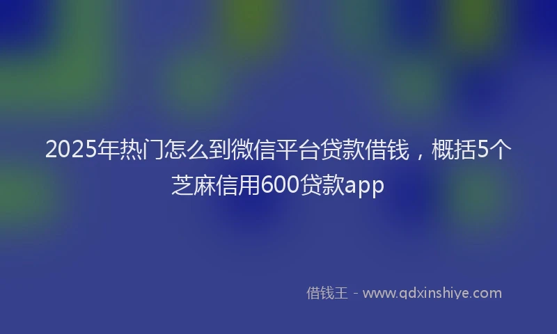 2025年热门怎么到微信平台贷款借钱，概括5个芝麻信用600贷款app