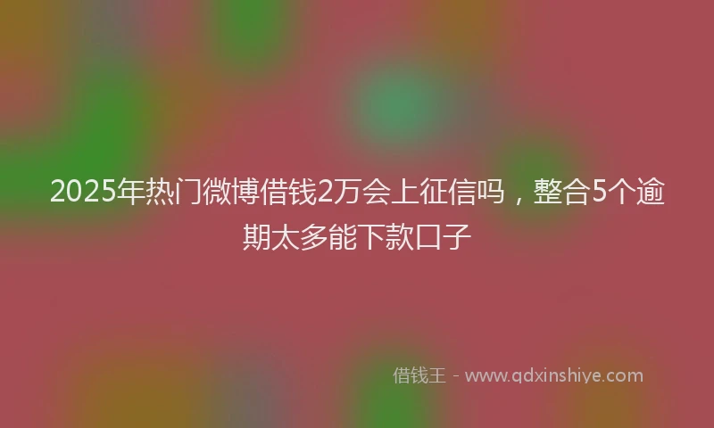 2025年热门微博借钱2万会上征信吗，整合5个逾期太多能下款口子