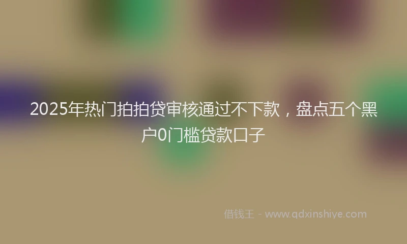 2025年热门拍拍贷审核通过不下款，盘点五个黑户0门槛贷款口子
