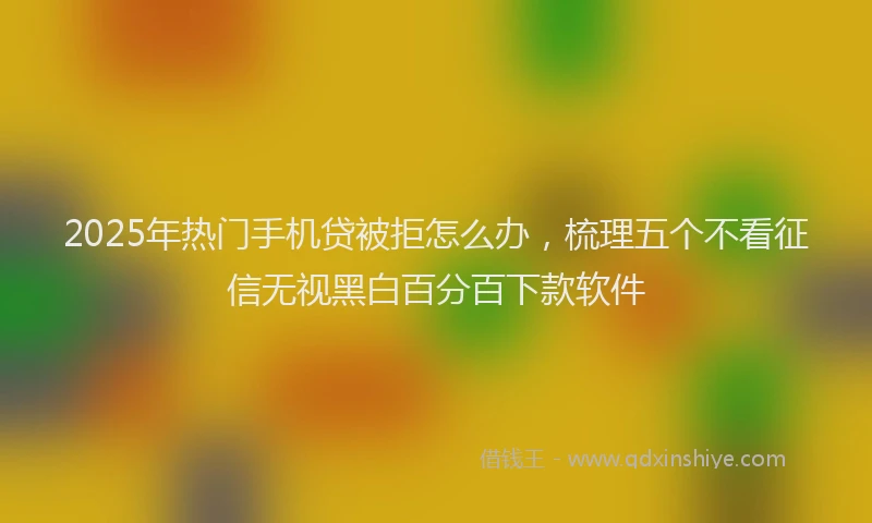 2025年热门手机贷被拒怎么办，梳理五个不看征信无视黑白百分百下款软件