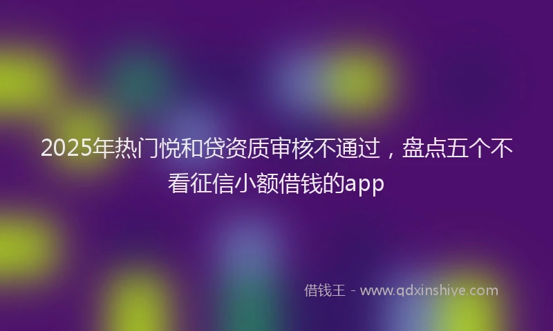 2025年热门悦和贷资质审核不通过，盘点五个不看征信小额借钱的app