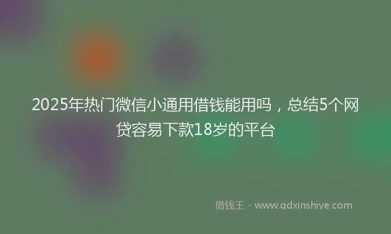2025年热门微信小通用借钱能用吗，总结5个网贷容易下款18岁的平台