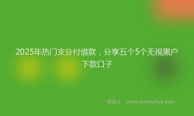 2025年热门支分付借款，分享五个5个无视黑户下款口子