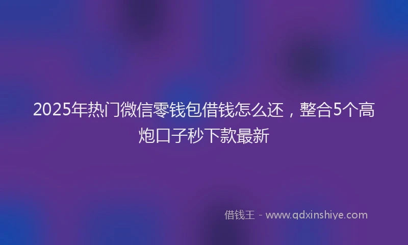 2025年热门微信零钱包借钱怎么还，整合5个高炮口子秒下款最新
