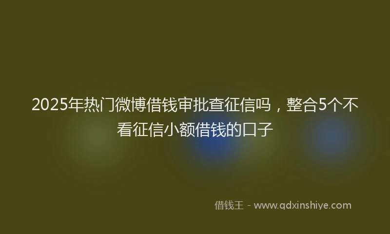 2025年热门微博借钱审批查征信吗，整合5个不看征信小额借钱的口子
