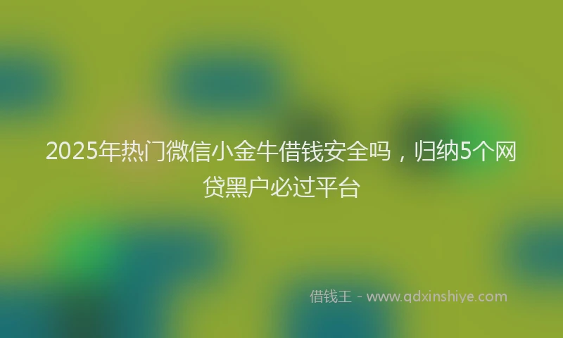 2025年热门微信小金牛借钱安全吗，归纳5个网贷黑户必过平台