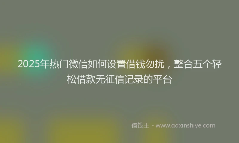 2025年热门微信如何设置借钱勿扰，整合五个轻松借款无征信记录的平台