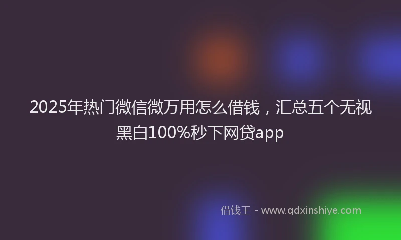 2025年热门微信微万用怎么借钱，汇总五个无视黑白100%秒下网贷app