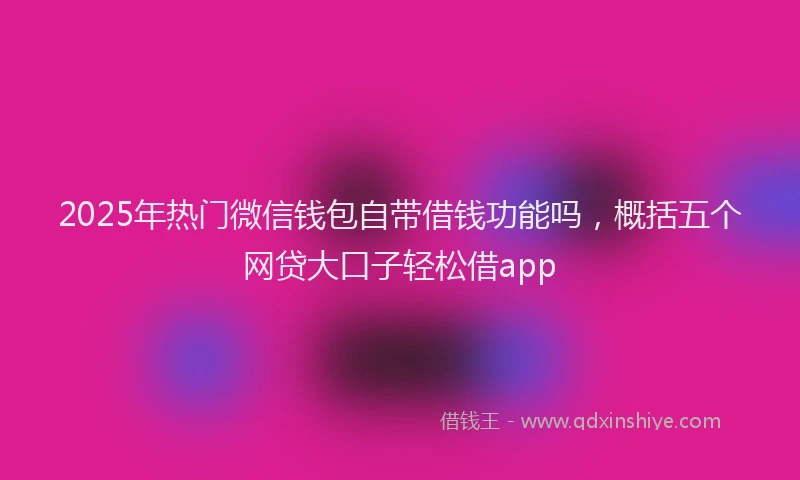 2025年热门微信钱包自带借钱功能吗，概括五个网贷大口子轻松借app