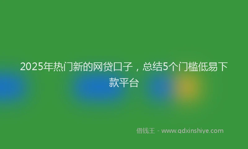 2025年热门新的网贷口子，总结5个门槛低易下款平台