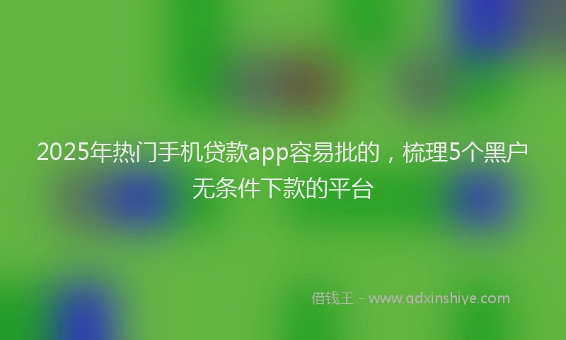 2025年热门手机贷款app容易批的，梳理5个黑户无条件下款的平台
