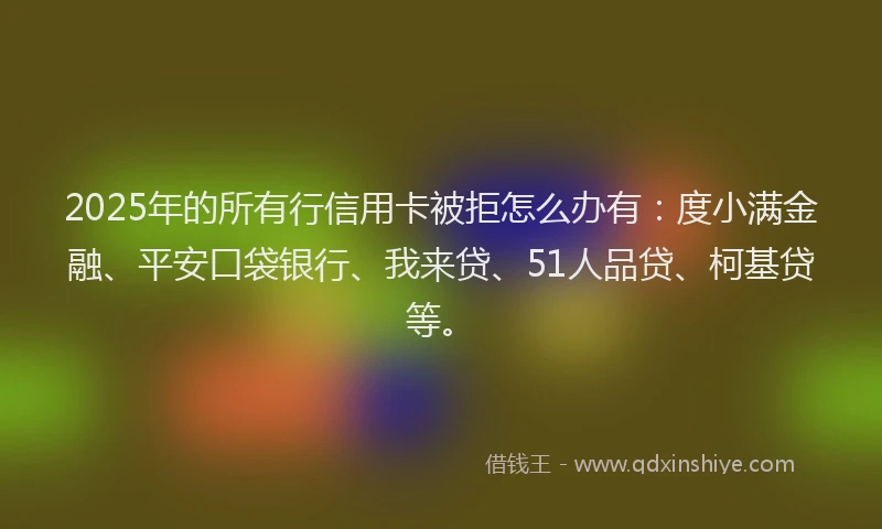 2025年的所有行信用卡被拒怎么办有：度小满金融、平安口袋银行、我来贷、51人品贷、柯基贷等。