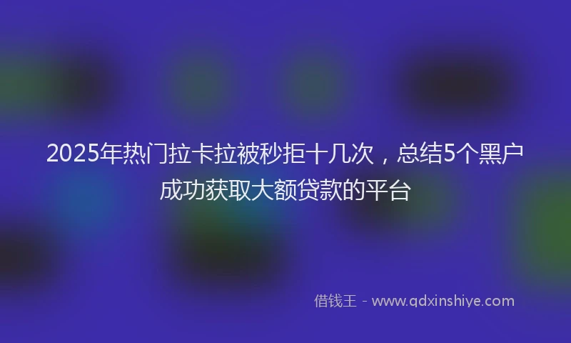 2025年热门拉卡拉被秒拒十几次，总结5个黑户成功获取大额贷款的平台