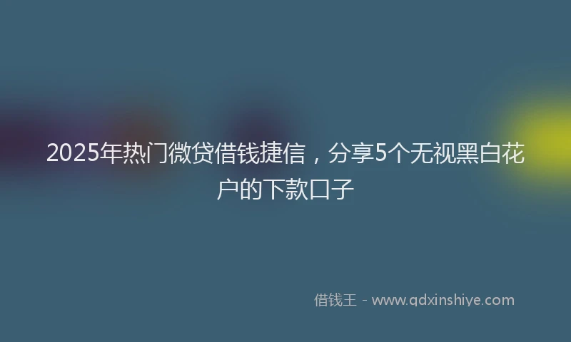 2025年热门微贷借钱捷信，分享5个无视黑白花户的下款口子